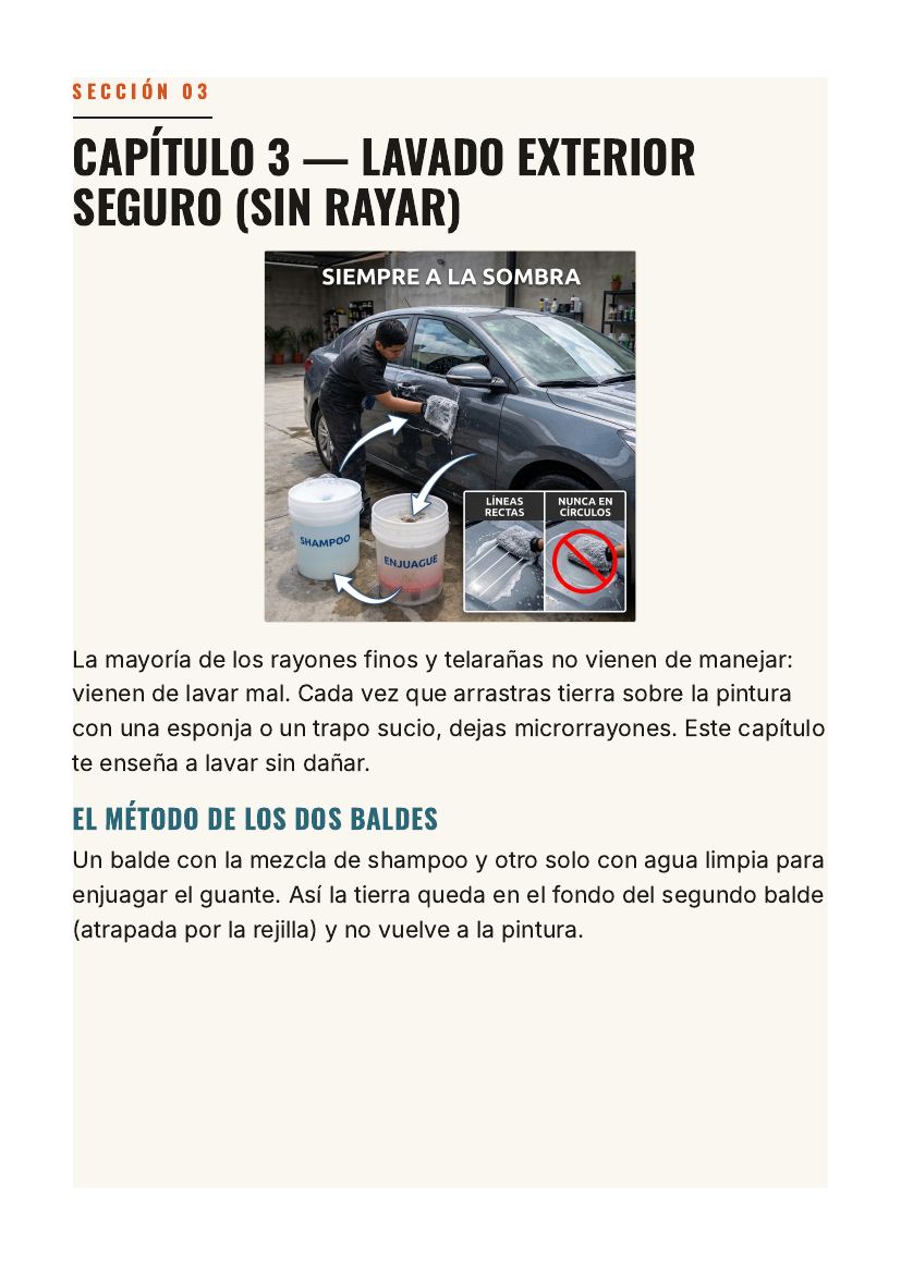 Página de muestra del capítulo Lavado exterior seguro sin rayar