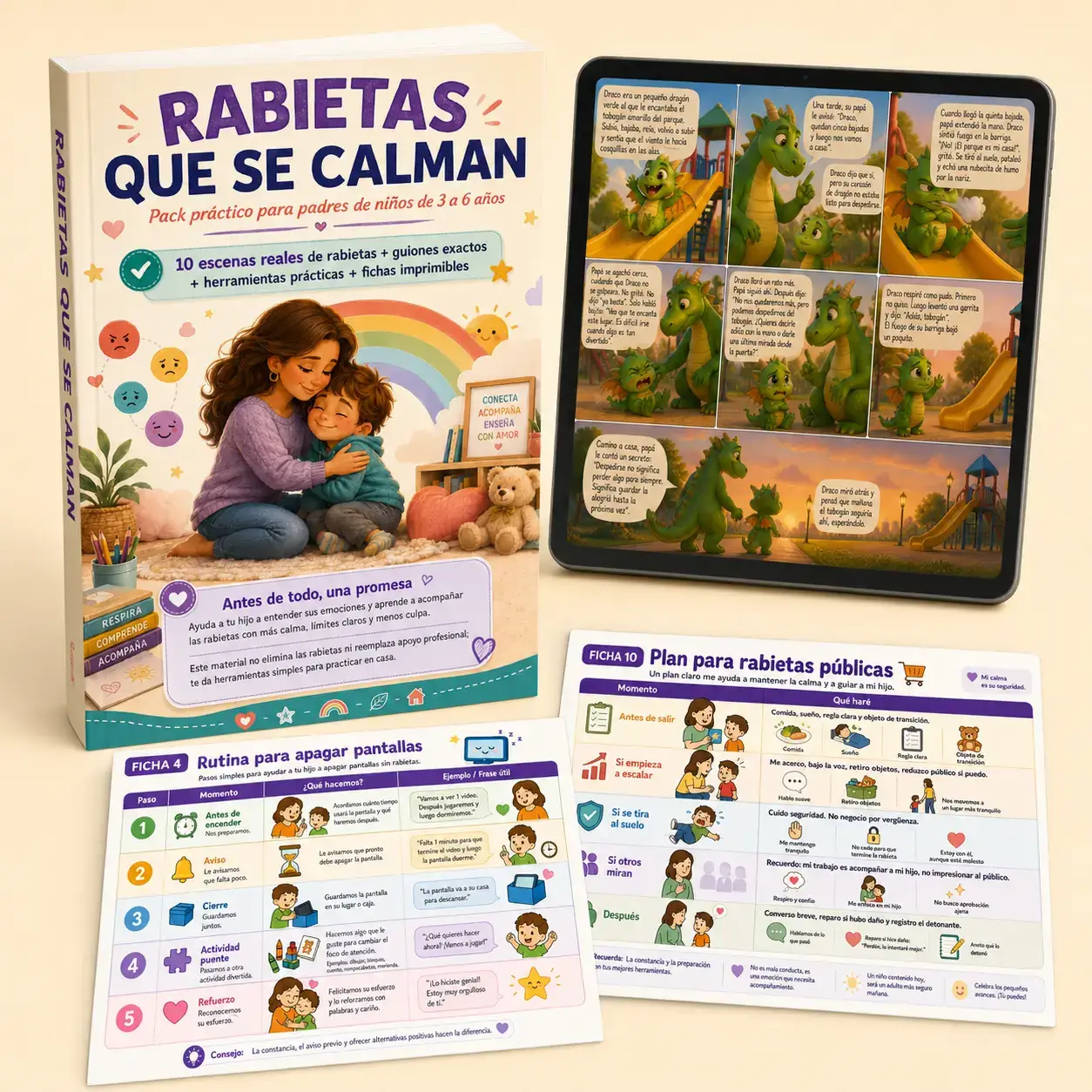 Portada del ebook Rabietas que se calman, pack práctico para padres de niños de 3 a 6 años