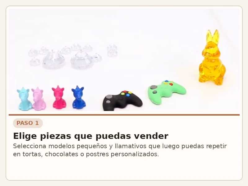 Paso 1 del proceso para crear moldes de silicona