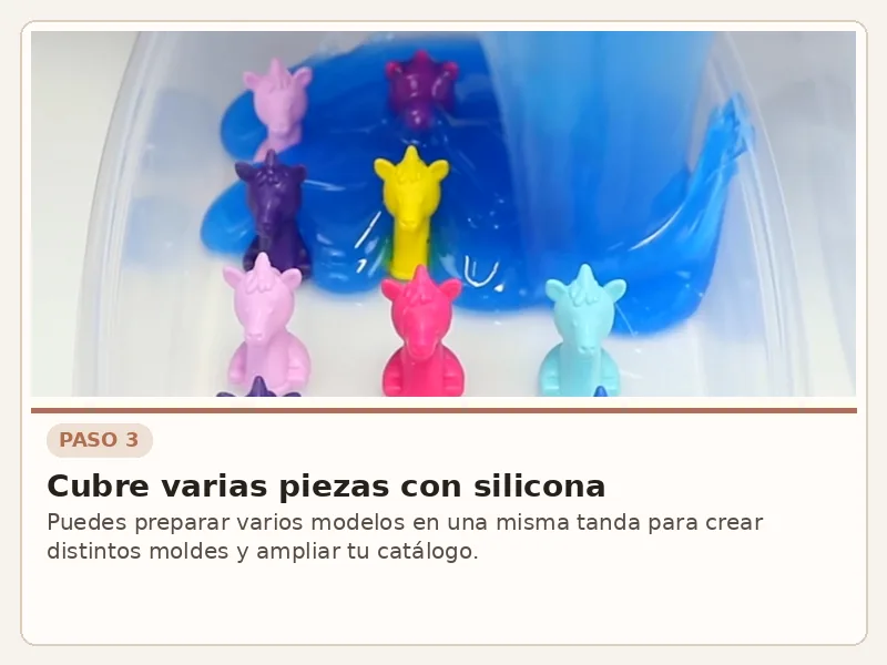 Paso 3 del proceso para cubrir la pieza con silicona